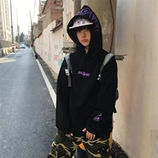 美式复古火焰字母刺绣连帽卫衣2025男女新款情侣秋冬季帽衫外套潮，女装短外套，星座506A