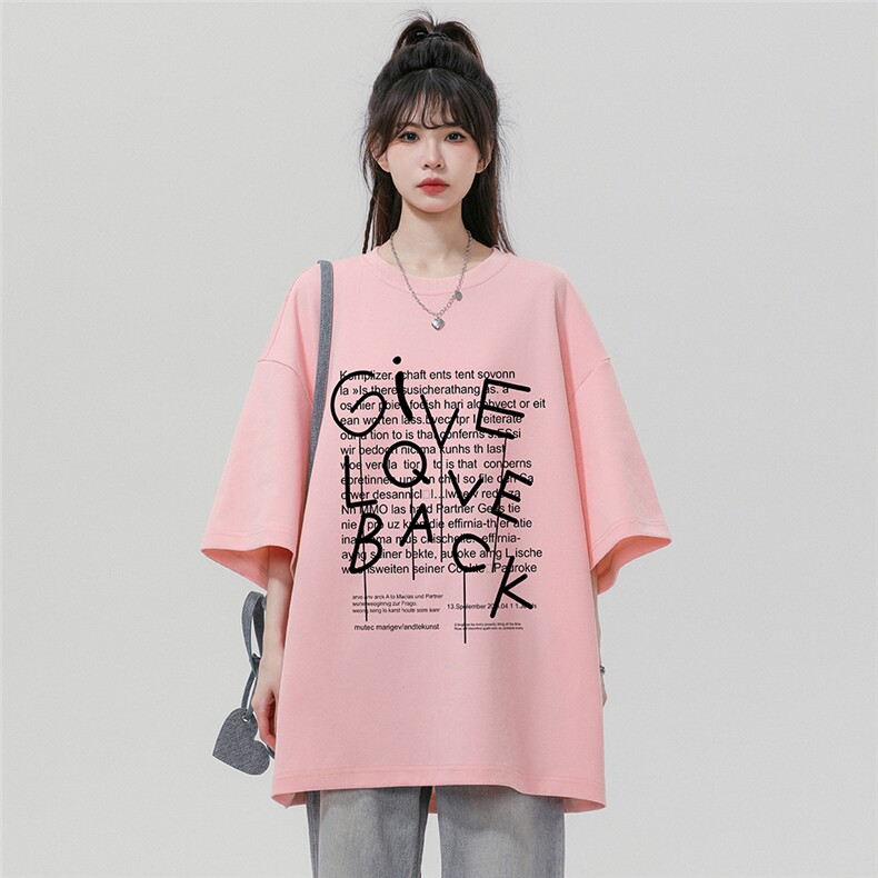 中性24夏季新款哥特字母风印花圆领短袖T恤T61127P25控38，男装T恤，电商A268