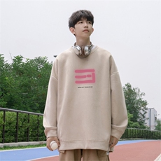 抖音得物高品质美式高街麂皮绒宽松圆领卫衣wyjp7532-特p35控69，男装卫衣，星座605(原A050)