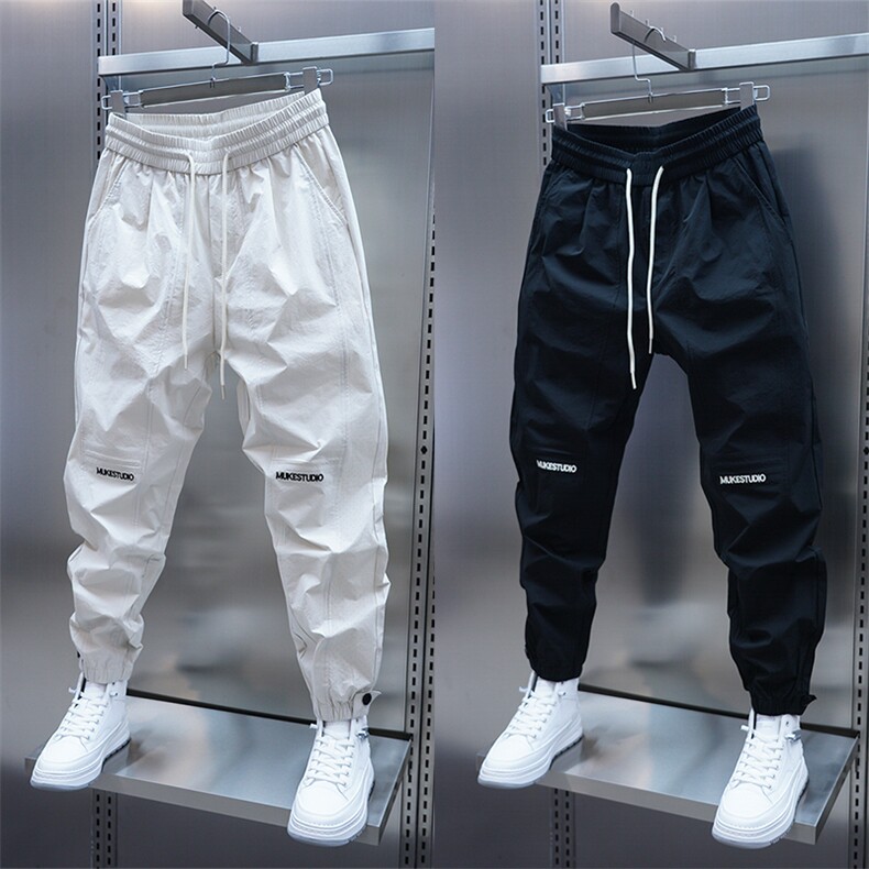 1506-1/KH8071/P41春秋季纯色修身百搭小脚裤潮牌新款休闲裤男图片