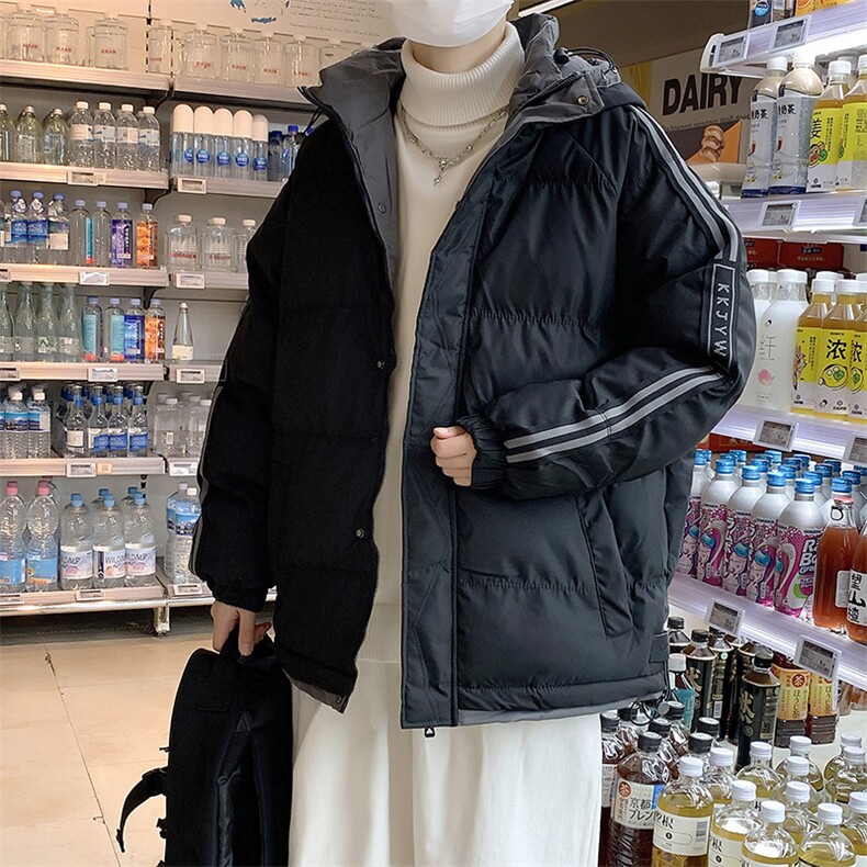 港风冬季新款连帽棉服中性情侣风潮牌百搭外套M666-P85大码+5,男装棉衣,星座217-4