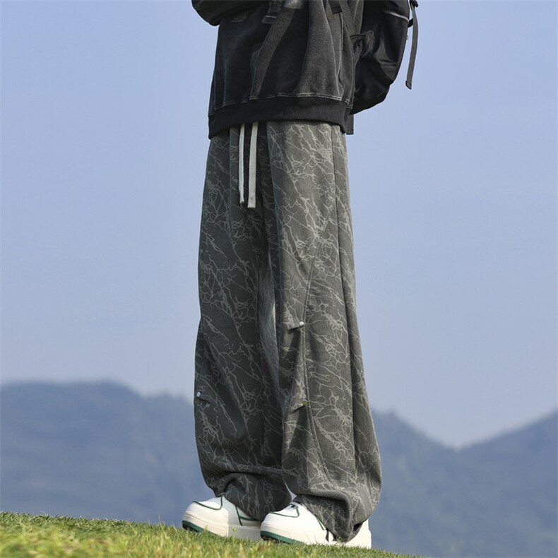 美式休闲裤男春秋款休闲青少年运动裤设计高级感直筒裤K7815-P35,男装休闲裤,星座505-3