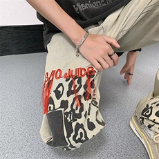 青春流行ins男高街vibe风黄泥牛仔裤P43，男装牛仔裤，星座1116-2
