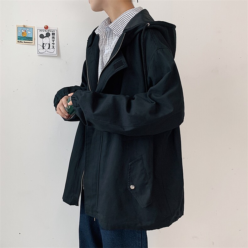 JK41077-P85纯棉连帽夹克男士大码工装夹克男外套男,男装夹克,电商A040