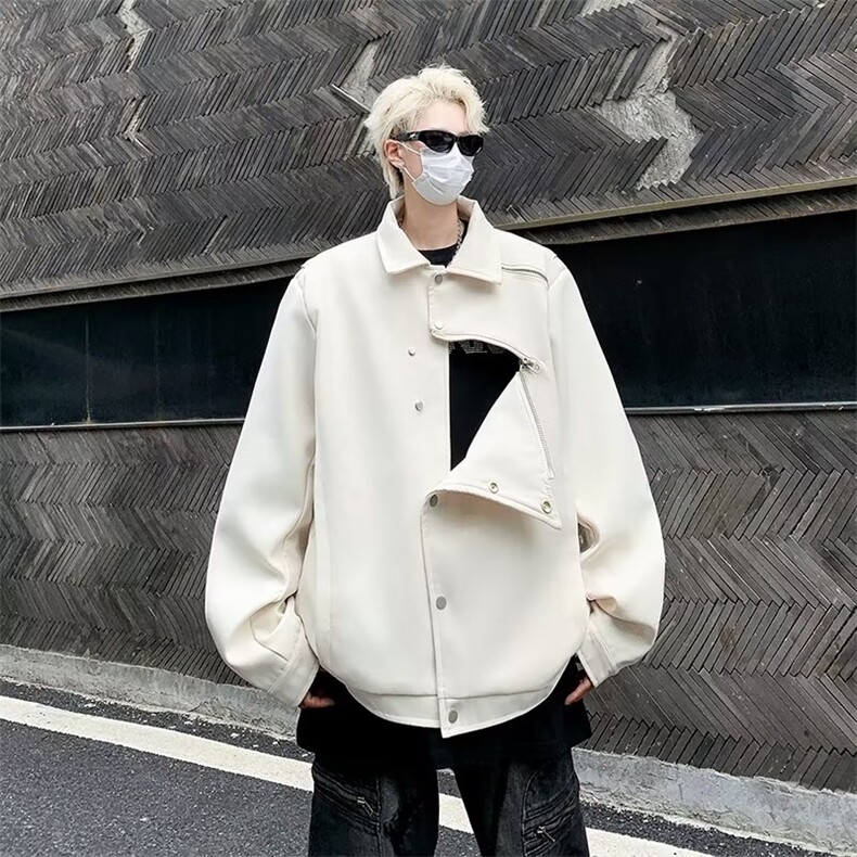 2023秋冬斜排扣拉链设计高级感翻领夹克外套男女潮JK113,男装夹克,星座1116A-1（原606A）