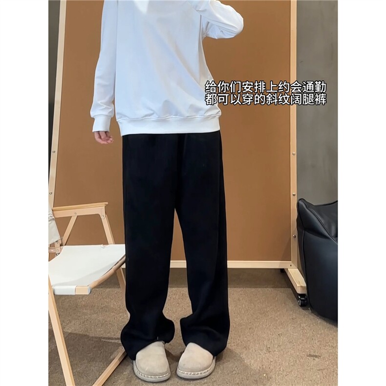 美式复古斑马纹弯刀卫裤男cleanfit慵懒风重磅阔腿裤LZY4033-P50,男装休闲裤,星座1008