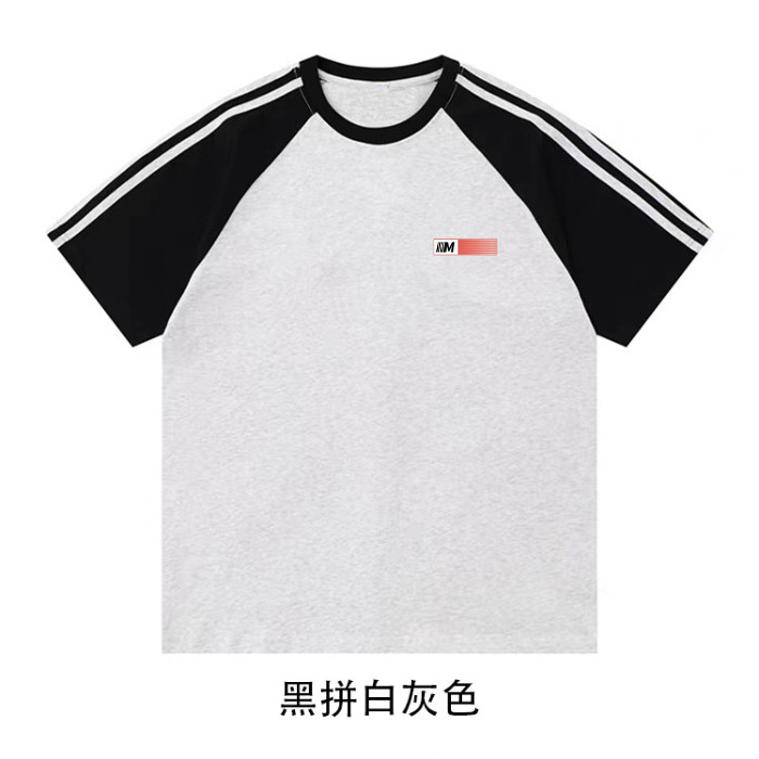 2025美式220克三条杠撞色短袖T恤网图C403A-ZST2608特P25,男装T恤,电商C403A