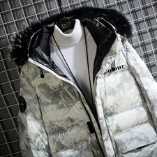 90白鹅绒秋冬季精品羽绒服男士大码中长款上衣保暖外套Y7806p380，男装羽绒服，电商A073