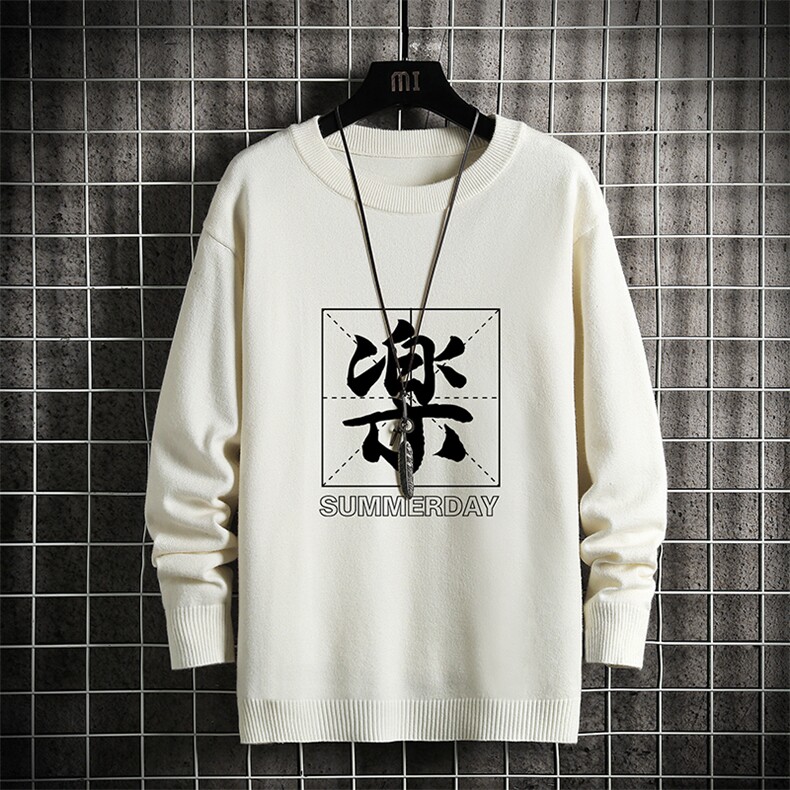 M67197-P45 加绒款-P65 圆领毛衣男大码针织衫男毛线衣线衫 网格图片