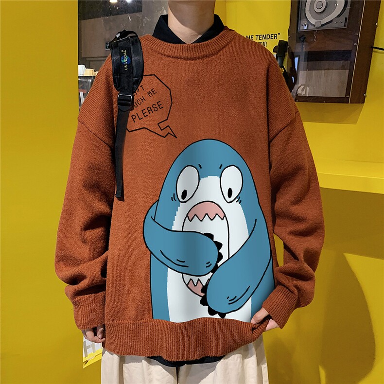 1港风圆领中性情侣潮流大码M-5XL印花加厚毛衣男7785P55加绒P70,男装针织衫/毛衣,星座226-2