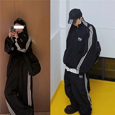 三条杠夹克外套休闲长裤运动套装衣H1003P78裤KH123P58(网图），男装夹克，电商A341
