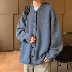 针织开衫男士韩版潮流高街帅气宽松连帽2024秋冬ins毛衣MZ557-P62，男装针织衫/毛衣，星座412-2