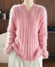 2025年秋季套头女时尚百搭通勤简约V领，女装羊毛衫，盛泰针织