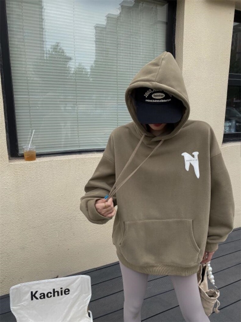 时尚休闲加绒卫衣，女装卫衣/绒衫，泽妤