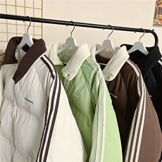 主推港风摇粒绒拼接情侣装棉衣宽松棉服男女冬装外套G1072P118，男装棉衣，电商A339