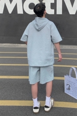 新款休闲带帽短袖短裤套装，男装休闲套装，星座1206（原A206）