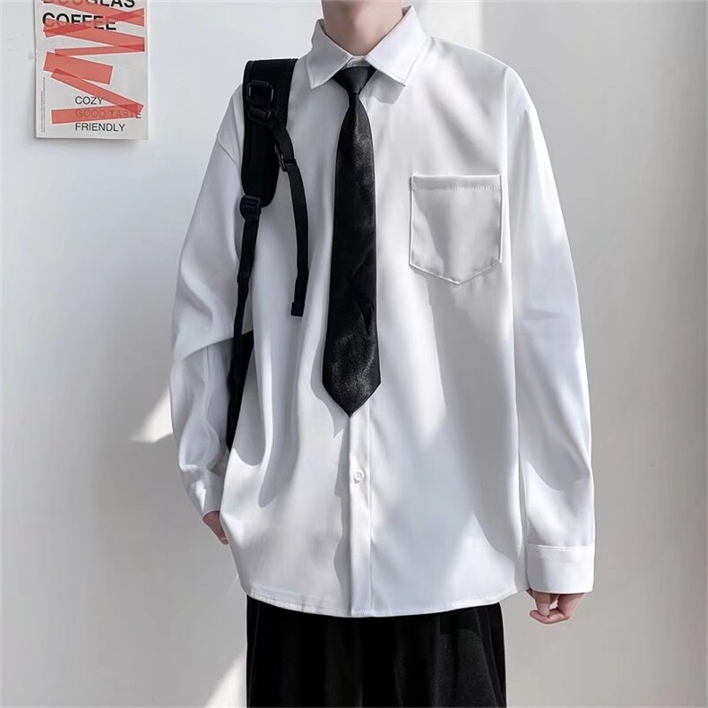 长袖衬衫男港风日系春季韩版潮流帅气衬衣C2203P27，男装衬衫，星座1116-2