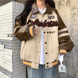A159-P88 2025年秋季款美式复古毛巾绣外套夹克棒球服图片