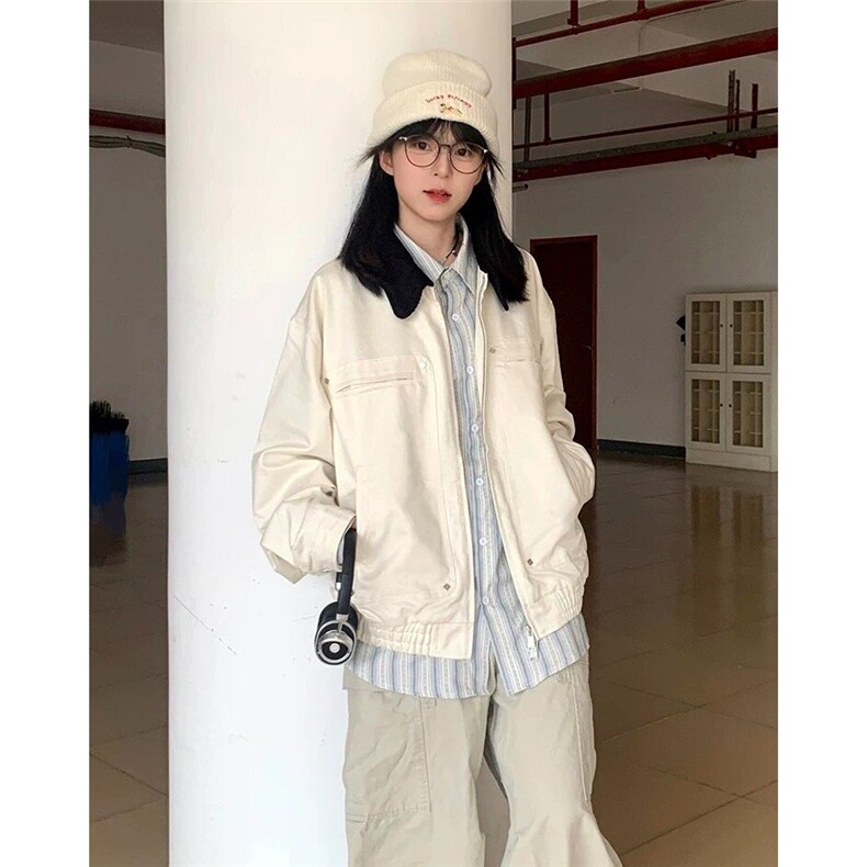 J50-P95牛仔外套男女春秋款美式复古设计感宽松高级感,男装工装外套,电商B323A