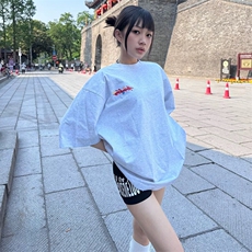 万针全刺绣工艺抖音得物高品质260克重磅纯棉双纱美式高街短袖T恤，男装T恤，电商A486-1