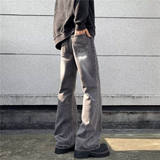 【有货】ZN6021ZZ-特46灰色水波纹微喇牛仔裤cleanfit显瘦直筒裤，男装牛仔裤，星座1007（原301D）