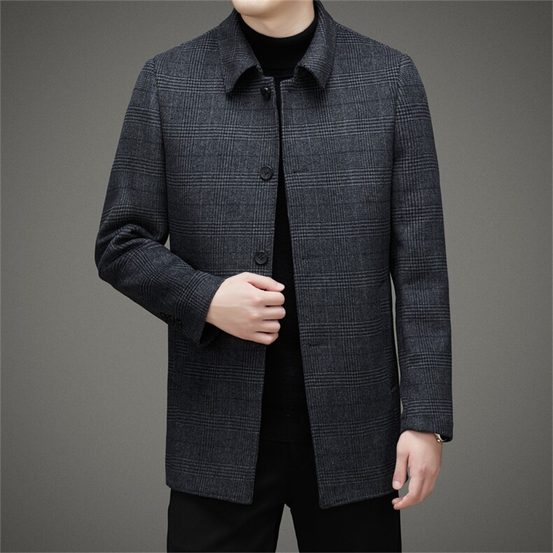 BZA6628钱塘2020-2新款男士水貂领羽绒脱卸羊毛呢派克服外套P260图片