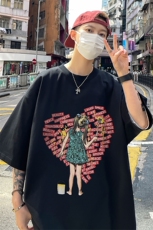 欧美式小女孩创意印花短袖t恤夏高克重半袖体恤XZ514-2-1300-P28，男装T恤，星座514-2(原B239)
