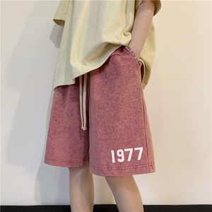 1977印花纯棉重磅水洗短裤大码 XZ604-DK105-P45控58图片