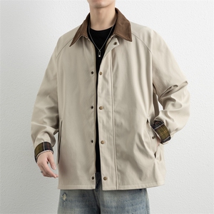 翻领夹克男春季简约宽松潮流百搭上衣服JK268-P78