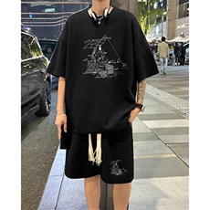 套装！华夫格套装短袖T恤短裤男HTZ533-特p：38，男装牛仔裤，电商B371