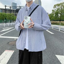 长袖工装衬衫男港风日系外套C007P36,男装衬衫,星座1116-2
