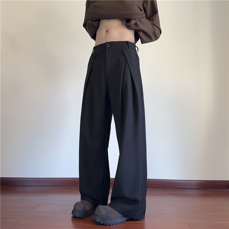 2025春季新款高级垂坠感打褶宽松休闲西裤B315-K25680-特p40控78,男装西裤,电商B315