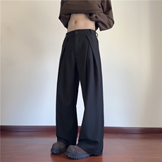 2025春季新款高级垂坠感打褶宽松休闲西裤B315-K25680-特p40控78，男装西裤，电商B315