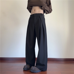 2025春季新款高级垂坠感打褶宽松休闲西裤B315-K25680-特p40控78图片