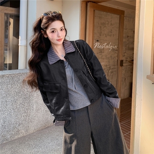 已出货春装新款~皮衣外套女 1楼南36-39吾爱衣-A2528-P140-K258图片