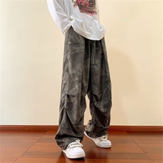 迷彩伞兵工装裤男士春秋季美式潮牌垂感速干裤子宽松K1517-P40，男装休闲裤，星座603-2
