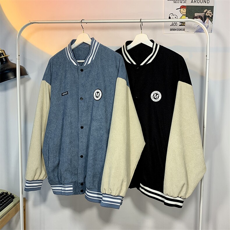 2025春装新款灯芯绒夹克外套上衣运动棒球服D201-DM94-P70,男装夹克,电商D321-1