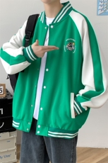2024春装新品男士港风青少年开衫夹克个性印花棒球服外套968-P60，男装夹克，电商A441-1