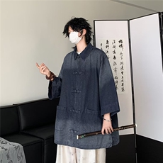新中式风短袖衬衫男2024夏季新款宽松中山装衬衣外套CY786-P64，男装衬衫，星座412-2