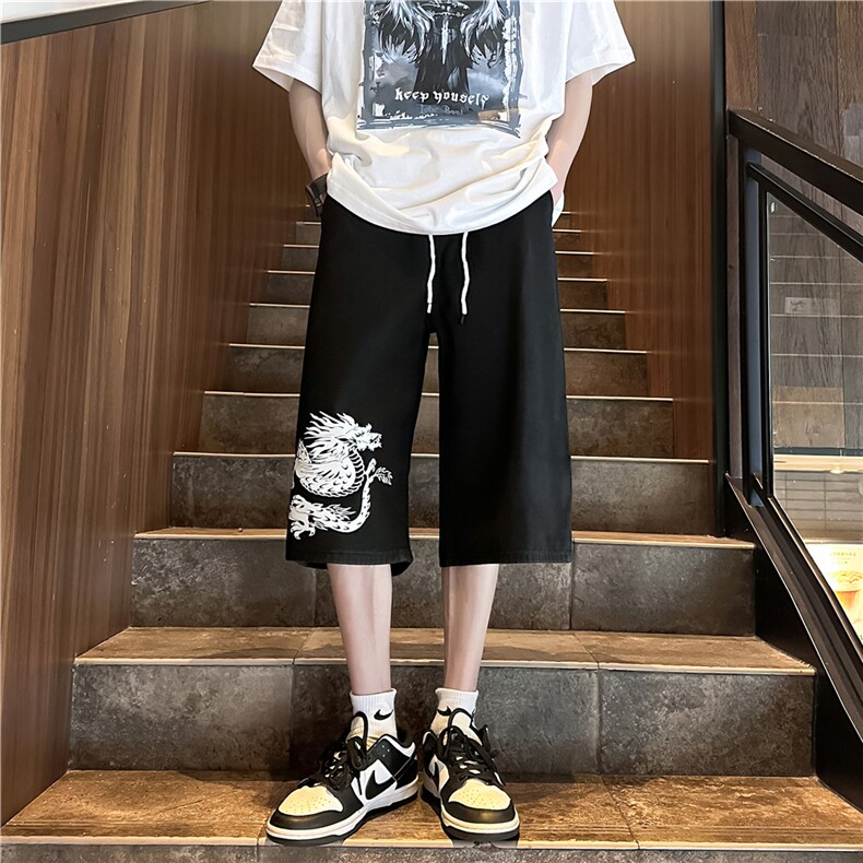 D2041-p48-控68现货风宽松cleanfit牛仔裤七分裤黑暗,男装牛仔裤,星座116