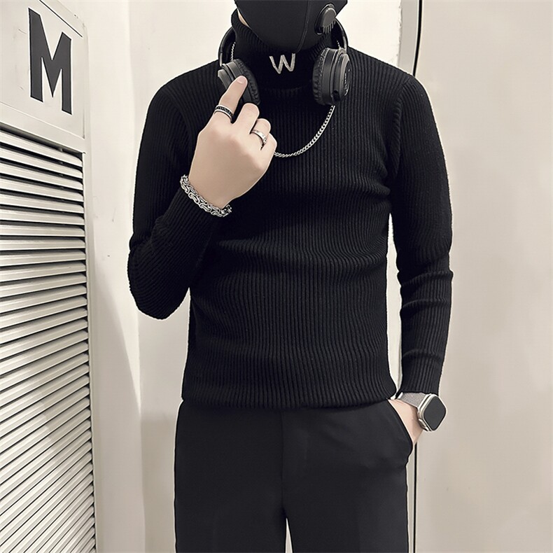 痞帅男士高翻领套头打底毛衣社会小伙店主风301C-M55-特P38控58,男装T恤,星座301C（原B323）