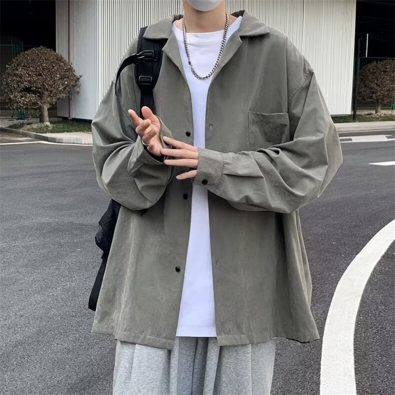 春夏季新款衬衫潮流慵懒男方领宽松型衬衫CS126P30,男装衬衫,星座1116-2