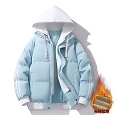 棉服外套2025冬季新款情侣潮牌加厚连帽假两件棉衣MY0777-P82，男装棉衣，星座610（原A335）