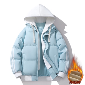 棉服外套2025冬季新款情侣潮牌加厚连帽假两件棉衣MY0777-P82图片