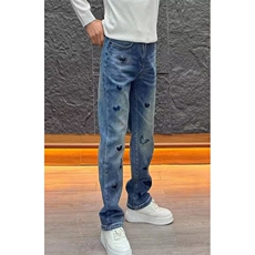 【008】刺绣牛仔裤男新款宽松阔腿直筒裤休闲裤A079-N352-P54，男装牛仔裤，电商A079