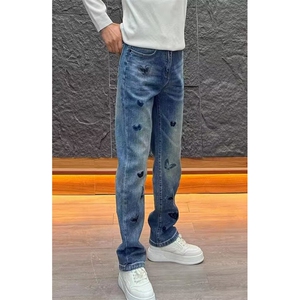 【008】刺绣牛仔裤男新款宽松阔腿直筒裤休闲裤 A079-N352-P54图片