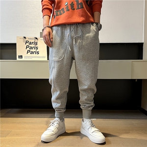 B230春秋纯色个性束脚哈伦运动卫裤长年供货-7835-P90图片