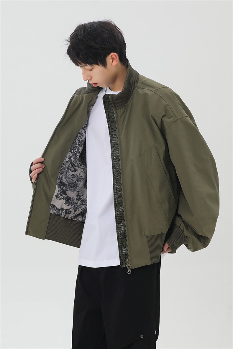 港风日系座山蟒夹克立领短款设计感外套XZ213-JK8000特P75控128,男装夹克,星座213