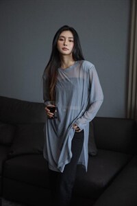 时尚垫肩薄纱防晒图片