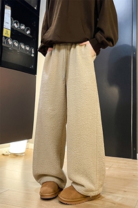 8XL-M摇粒绒裤子男加绒加厚休闲直通束脚宽松保暖裤K9122P78控98图片